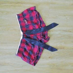 Hollister Red Plaid Sleep Shorts, Size Small